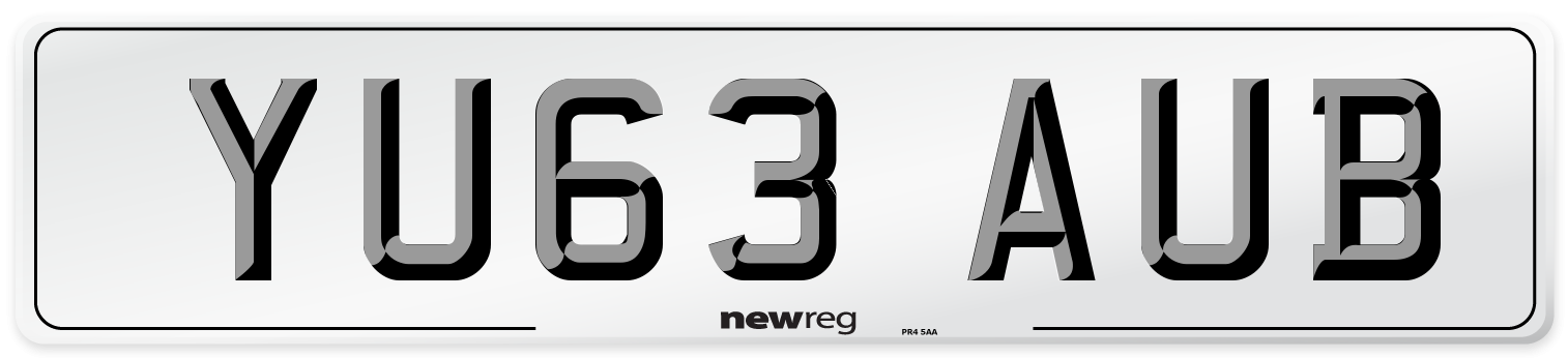 YU63 AUB Number Plate from New Reg